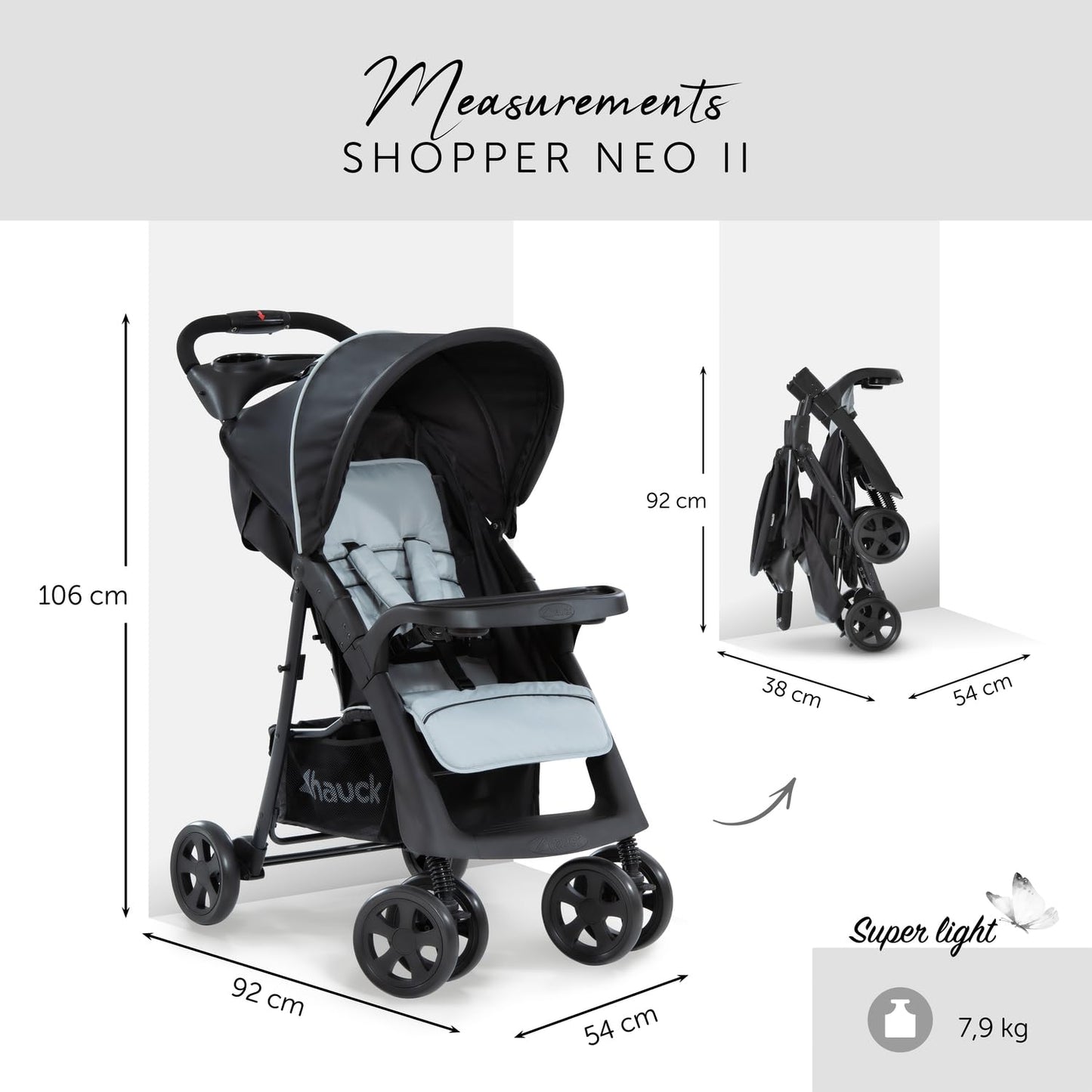 hauck Shopper Neo II, Schwarz Grau