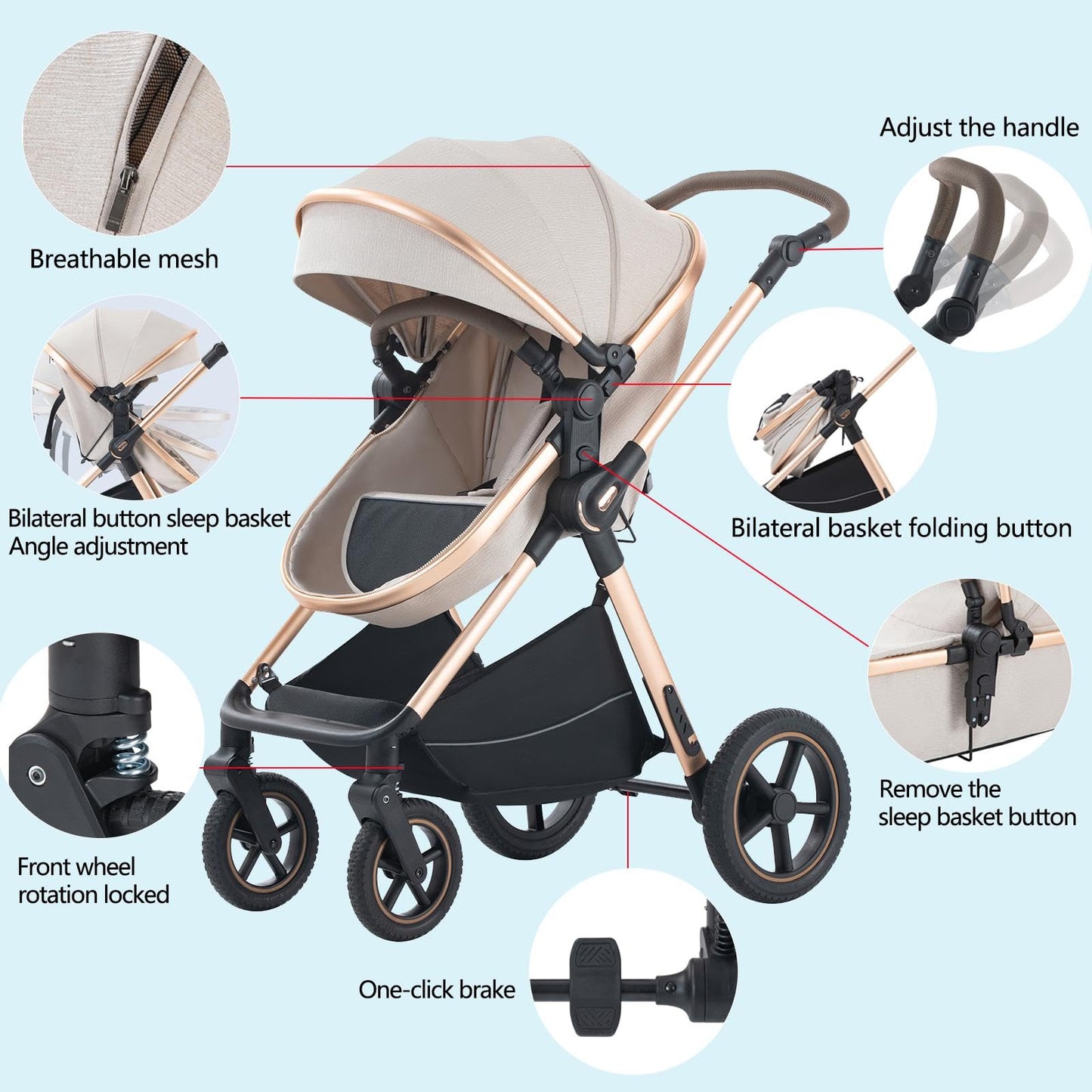BEBBY 3-in-1 Kinderwagen KombiKinderwagen-Set