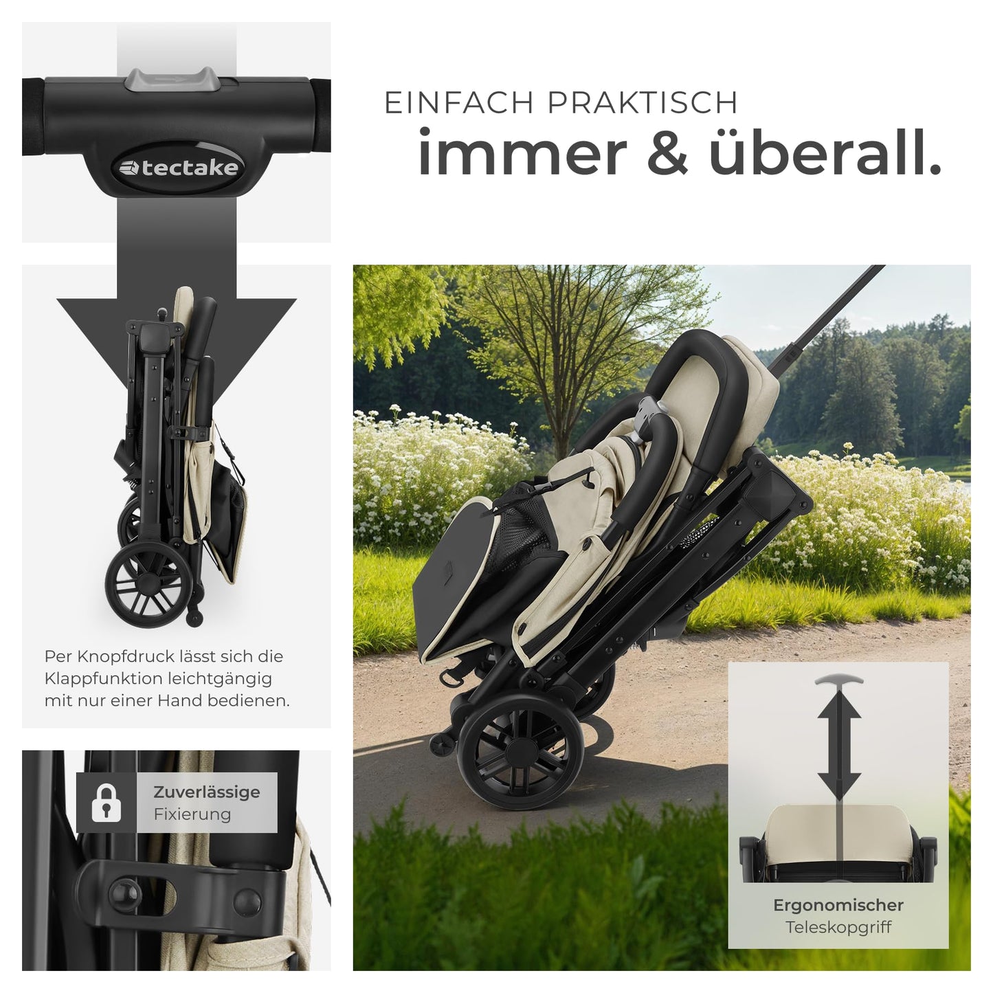 tectake® Buggy Kinderwagen von 0 bis 3 Jahre