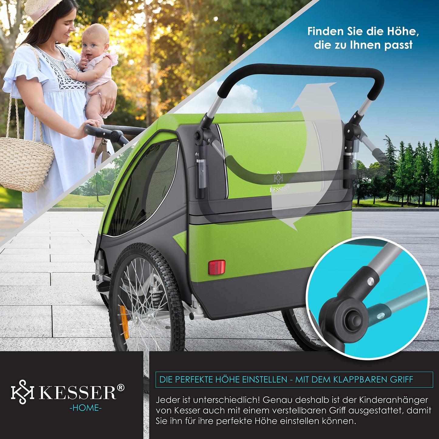 KESSER® Kinderanhänger Fahrradanhänger