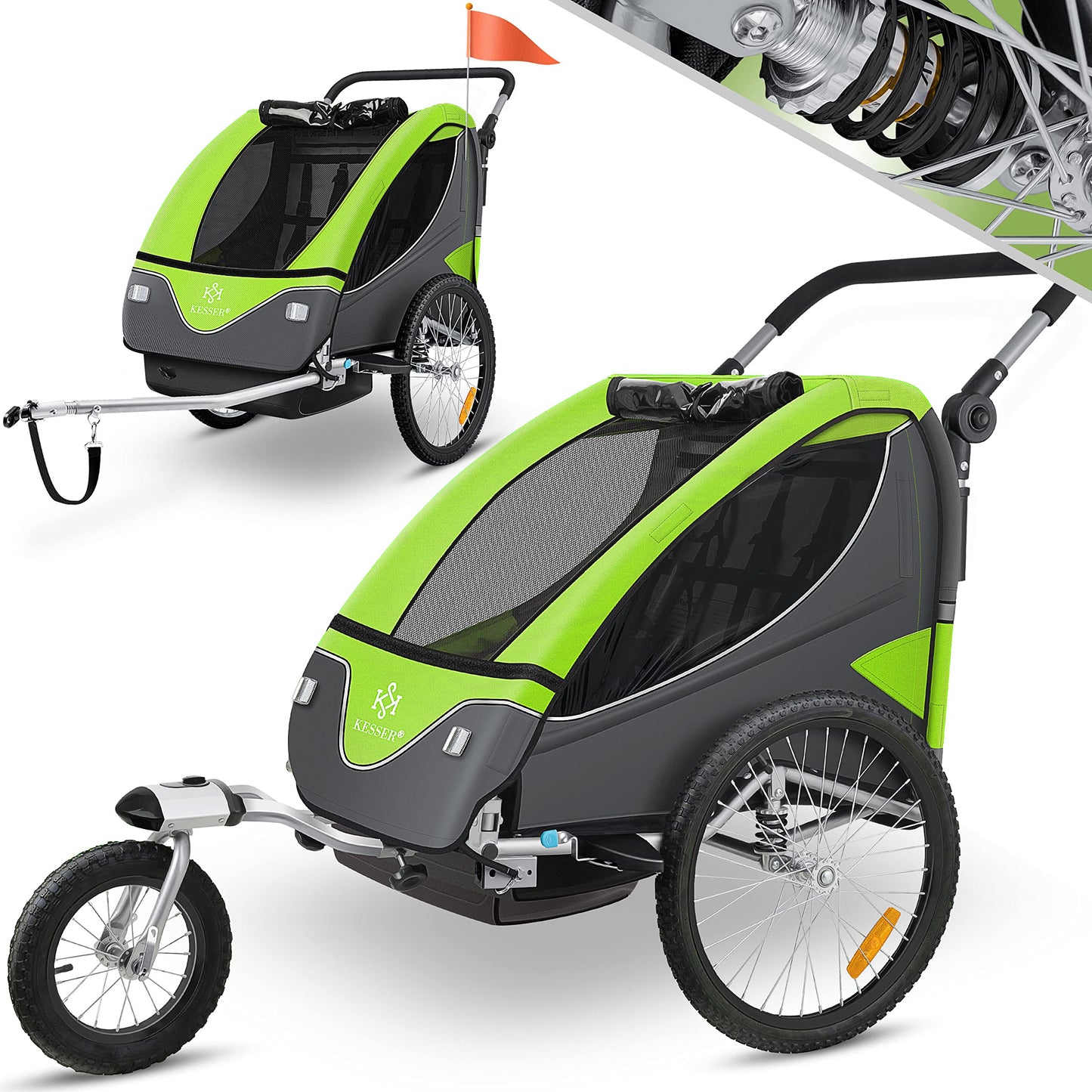 KESSER® Kinderanhänger Fahrradanhänger